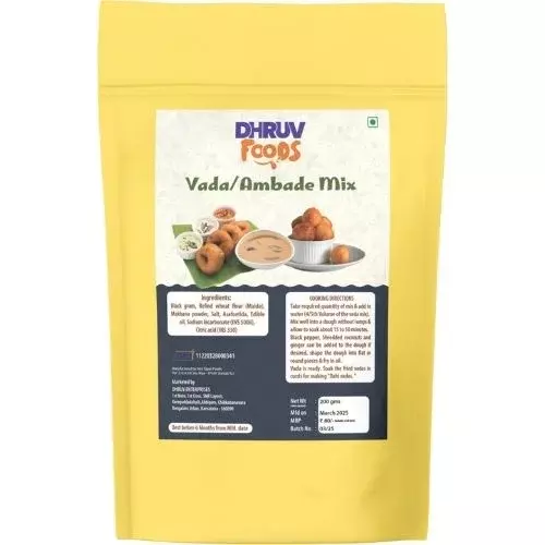 Dhruv Foods Vada/Ambade Mix โ Authentic South Indian Taste- 200g Dhruv Foods Vada/Ambade Mix โ Authentic South Indian Taste- 200g