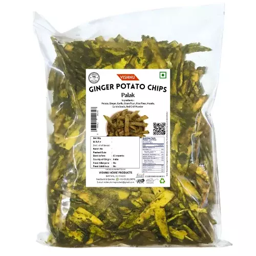 Vishnu Special Ginger Potato Chips- Palak