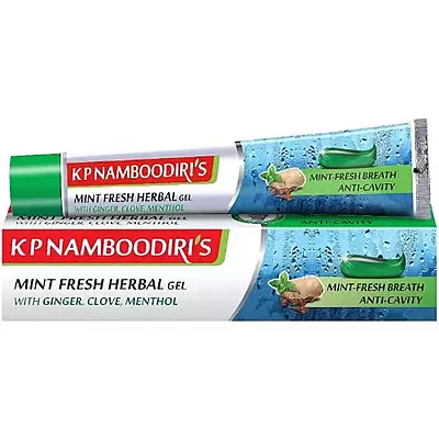 K P Namboodiri's Mint Fresh Herbal Gel Toothpaste with Ginger, Clove & Mint- 150g