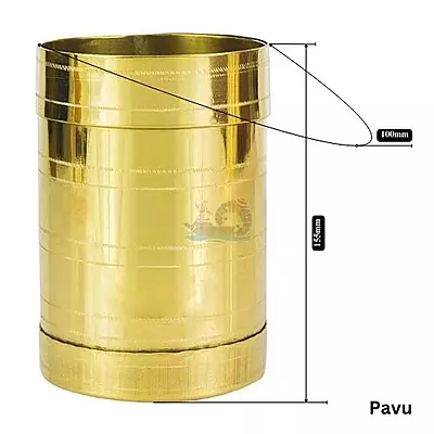 Pavu and Seru | Brass Rice Measuring Pot Padi Uzhakku | Changazhi Traditional Measuring Vessel for Paddy and Grains Pavu and Seru | Brass Rice Measuring Pot Padi Uzhakku | Changazhi Traditional Measuring Vessel for Paddy and Grains