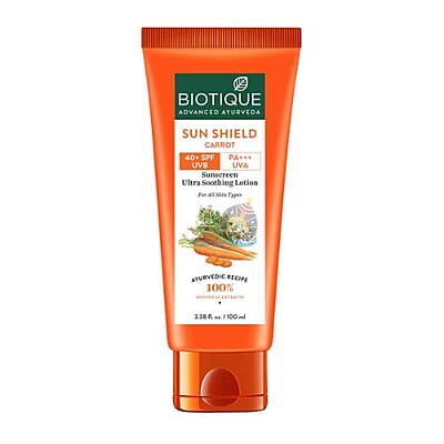 Biotique Sun Shield Carrot SPF 40+ Sunscreen Lotion – 50ml