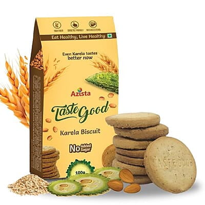 Azista Taste Good Karela Biscuit | No Added Sugar High Fiber- 100g